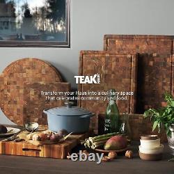 Teak Cutting Board Rectangle End Grain Butcher Block (24 x 18 x 1.5 in.)