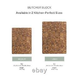 Teak Cutting Board Rectangle End Grain Butcher Block (24 x 18 x 1.5 in.)