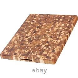 Teak Haus Butcher Block Cutting Board FSC Sustainable Teakwood Hand Grip 332