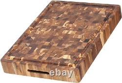 Teakhaus Butcher Block Carving Board Extra Thick Cutting Board with Juice Groo
