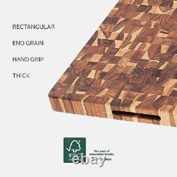 Teakhaus Butcher Block Cutting Board Medium Wooden Cutting Board Teak End