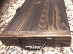 The Big Black Butcher Block-Style Detailed Carving/Cutting Board Hand Crafted