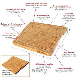 Thick End Grain Bamboo Wood Cutting Board/Kitchen Butcher Block Heavy Duty
