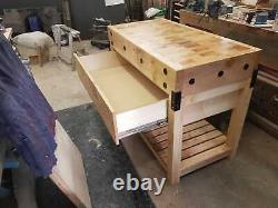 Traditional Sycamore Solid Reversible End Grain Butchers Block with stand