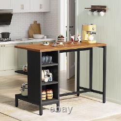 Tribesigns Kitchen Island with 5 Open Shelves, 43 Butcher Block Island Table