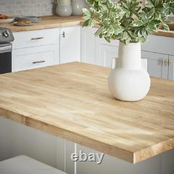 Unfinished Hevea Butcher Block Countertop with Square Edge, 4 ft. L x 25 in. D