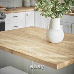 Unfinished Solid Wood Butcher Block Countertop with Square Edge 4 Ft L X 25 In D