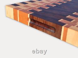 Unique personalized end grain cutting board, butchers block made from wood
