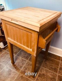 Used wooden butchers block island/table in good condition