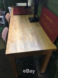Vintage Antique Industrial Butcher Block Lab School Work Table Desk 24x72x31