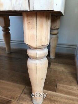 Vintage Butcher Block Dovetailed Solid Maple Wood Table Massive