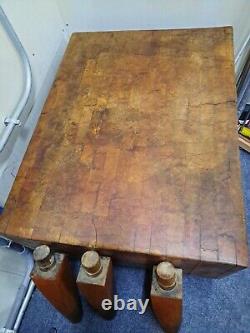 Vintage Butchers Block Stands 34 inches surface is 40 X 30 X 16 thick