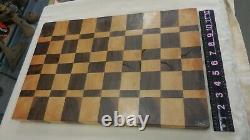 Vintage Checkerboard Chopping Butchers Block Cutting Board 17.5 x 11.5 x 1.5