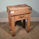 Vintage French Butcher Block Table Island In Solid Maple Wood