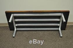 Vintage Industrial Butcher Block Aluminum Coffee Table Bench Reclamed Modern