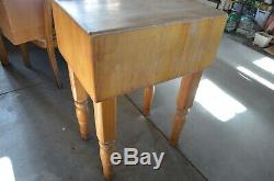 Vintage John Boos Block Butcher Cutting Table Maple Wood Solid 24x18x10 x34