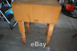 Vintage John Boos Block Butcher Cutting Table Maple Wood Solid 24x18x10 x34