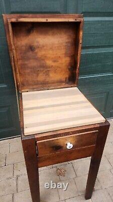 Vintage Kitchen Storage Table Butcher Block Utility Drawer Island Shaker Country