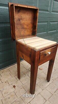 Vintage Kitchen Storage Table Butcher Block Utility Drawer Island Shaker Country