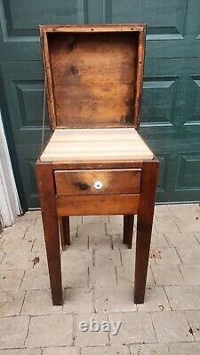 Vintage Kitchen Storage Table Butcher Block Utility Drawer Island Shaker Country