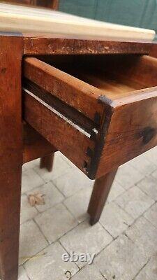 Vintage Kitchen Storage Table Butcher Block Utility Drawer Island Shaker Country