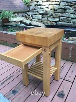 Vintage Le Gourmand Butcher Block Island with drawer