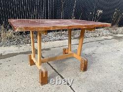 Vintage Maple Butcher Block Industrial Work Bench Commercial Workshop Desk Table