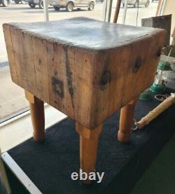 Vintage Maple Butcher Block Table 23x 23 X 30H 1923
