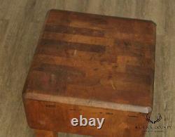 Vintage Maple Wood Butcher Block Table