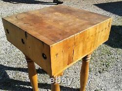 Vintage Small Maple Butcher Chopping Block or Table