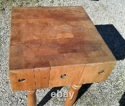 Vintage Small Maple Butcher Chopping Block or Table