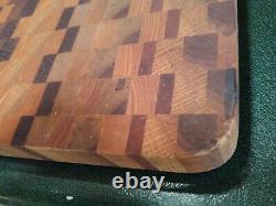 Vintage Wood Chopping Butchers Block Cutting Board Rectangular Multi Hardwood