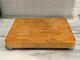 Vtg Wooden Butcher Block Heavy Industrial Cutting Board Footed 13w X 17l X2d