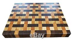 WALNUT CHERRY MAPLE Weave Designer Butcher Block Cutting Board NEW end grain