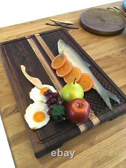 Walnut Butcher Block Cutting board Kitchen Chopping board Carving board