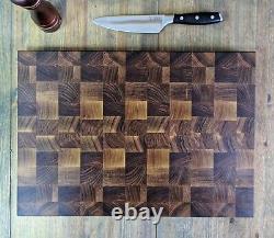 Walnut End Grain Chopping Board, Butcher Block Chop Board 17x11x2 43x27x5cm