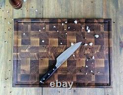 Walnut End Grain Cutting Board, Butcher Block Cutting Board 17x11X2 43x27x5cm