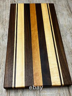 Walnut Maple Oak Hardwood Cutting Board Butchers Block Pinstripe Charcuterie