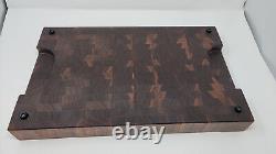 Walnut with Maple inlay end grain Butcher Block Cutting Board (size 19x12x2)