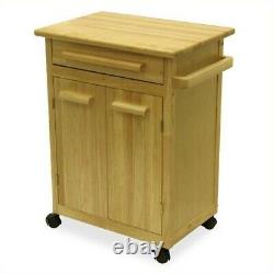 Winsome Beechwood Butcher Block Kitchen Cart in Natural Finish