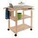 Winsome Mario Utility Butcher Block Solid Wood Kitchen Cart In Natural
