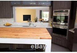 Wood Butcher Block Counter Top Customizable 100% Hardwood Birch 50 x 25 x 1.5