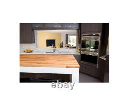 Wood Butcher Block Kitchen Countertop 50 x 25 x 1.5 Cutting Board Unfinished