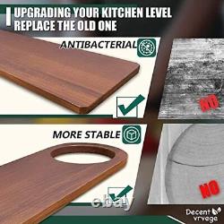 Wood Cutting Board With Handle, Butcher Block Chopping Boards For Kitchen