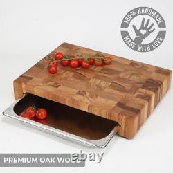 Wood End Grain Butcher Block Cutting Board Heavy Duty Meat Chopping Board w