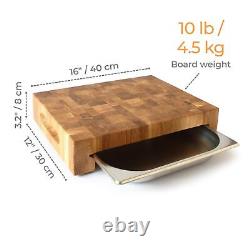 Wood End Grain Butcher Block Cutting Board Heavy Duty Meat Chopping Board w