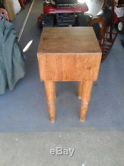 Wood Maple Antique Chopping Butcher Block Table