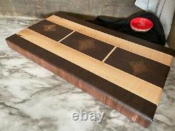 Wood cutting board handmade, end grain, maple, walnut, butcher block, chopping