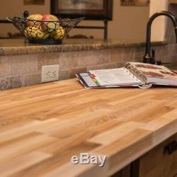 Wooden Butcher Block Countertop Work Bench Shelf Table Top Kitchen 50 in x 25 in