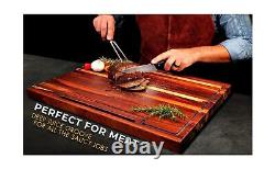 WuudCo Butcher Block Cutting Board 18x24 Large Cutting Board, Meat Cutting